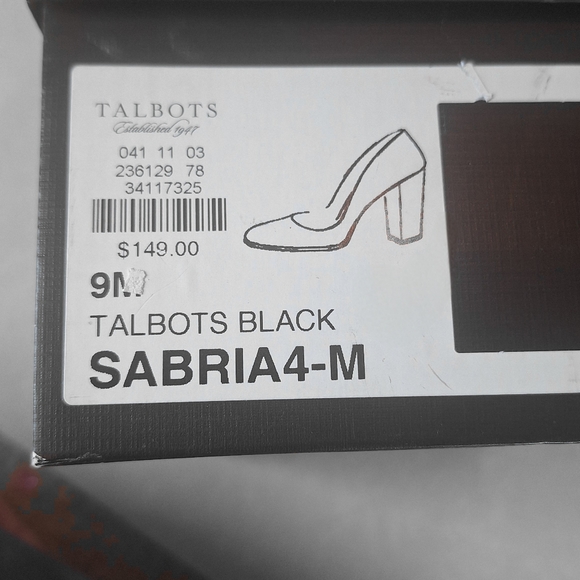 Talbots Black Heels Shoes patent leather Glossy pumps heels size 9B Sabria - Picture 3 of 8